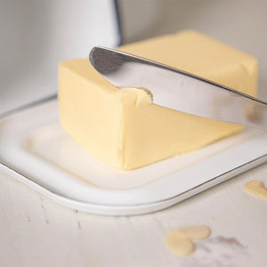 White Enamel Butter Dish