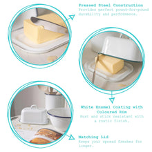 Load image into Gallery viewer, White Enamel Butter Dish
