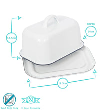 Load image into Gallery viewer, White Enamel Butter Dish
