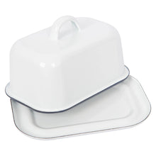 Load image into Gallery viewer, White Enamel Butter Dish
