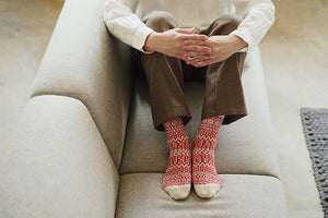 Wool Jacquard Socks by Nishiguchi Kutsushita