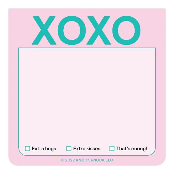 XOXO Sticky Note by Knock Knock