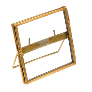Glass and Brass Standing Frame 8 x 8 cm by Rex London