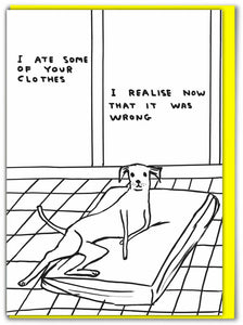 David Shrigley Card - Ate Your Clothes