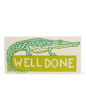 Long Card, Well Done Crocodile by Cambridge Imprint