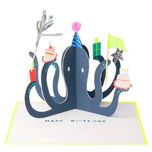 Meri Meri Party Octopus Stand Up Card - Happy Birthday