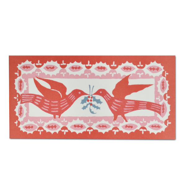 Long Christmas Card - Two Turtle Doves by Cambridge Imprint