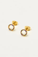 Load image into Gallery viewer, Estella Bartlett Multi CZ Circle Earrings - Gold Plated
