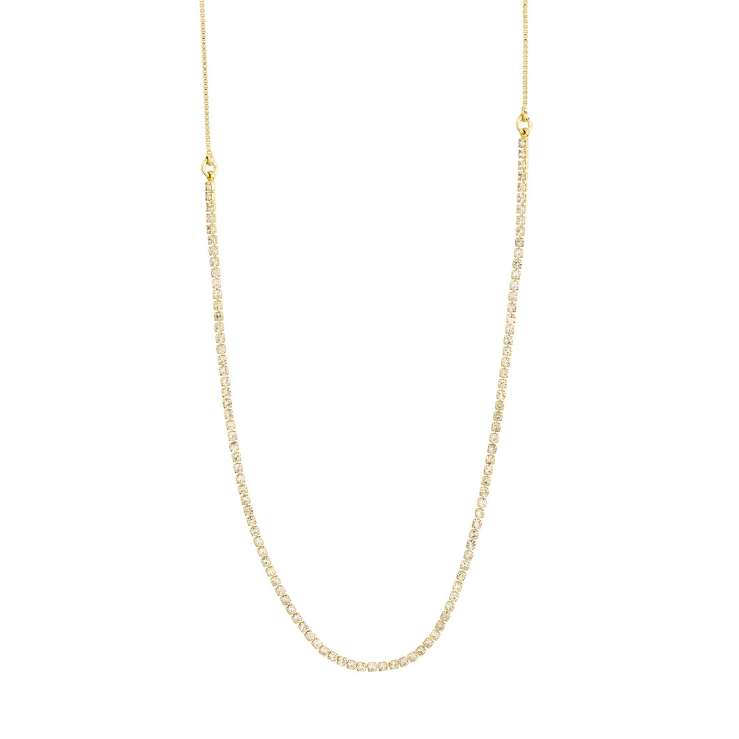 FRIENDS Crystal Chain Necklace Gold Plated by Pilgrim