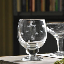 Load image into Gallery viewer, Grand Illusions Red Wine Glass Etched Stars
