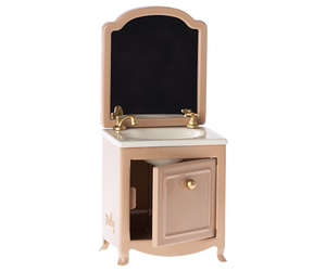 Maileg Sink Dresser With Mirror, Mouse - Dark Powder