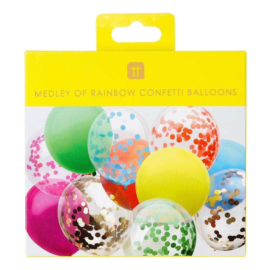 Medley of Rainbow Confetti Balloons - Gazebogifts