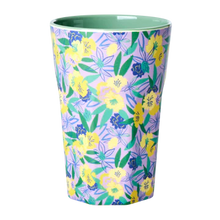 Load image into Gallery viewer, Tall Melamine Latte Cup, Fancy Pansy Print
