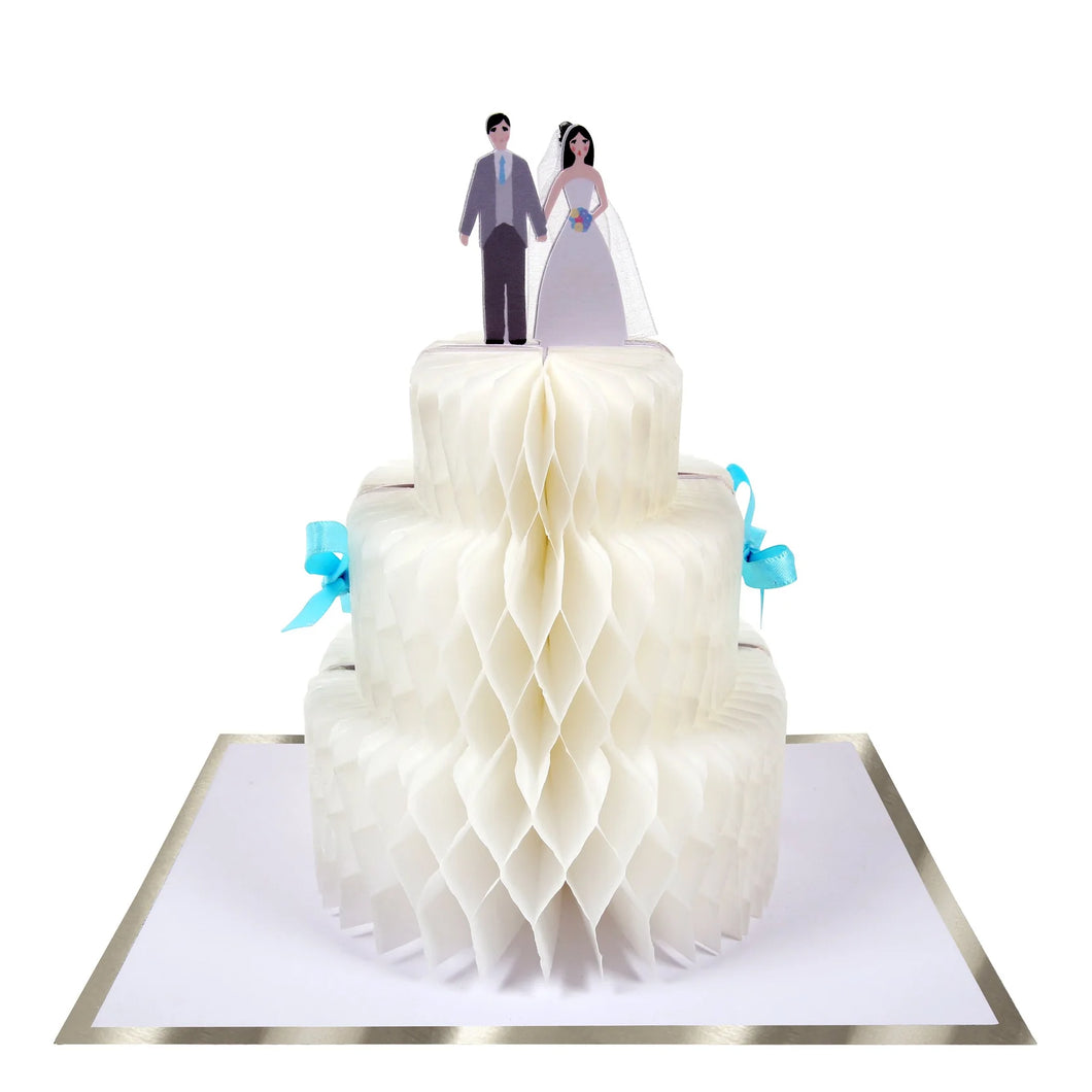 Meri Meri  Wedding Cake Honeycomb Card - Congratulations