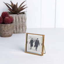 Load image into Gallery viewer, Glass and Brass Standing Frame 8 x 8 cm by Rex London
