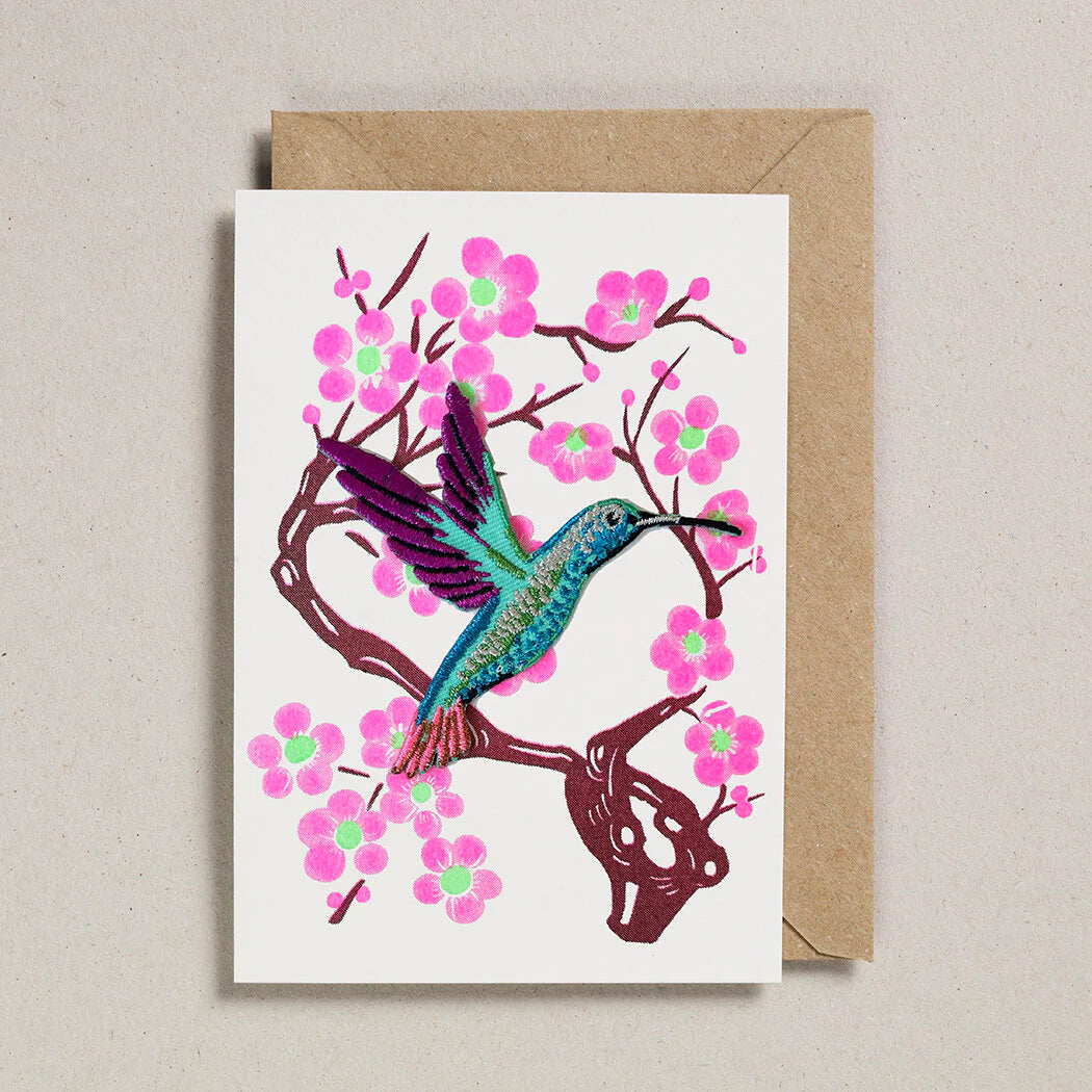 Iron On Patch Card - Humming Bird by Petra Boase