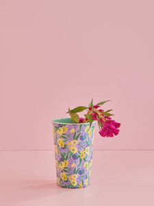 Tall Melamine Latte Cup, Fancy Pansy Print