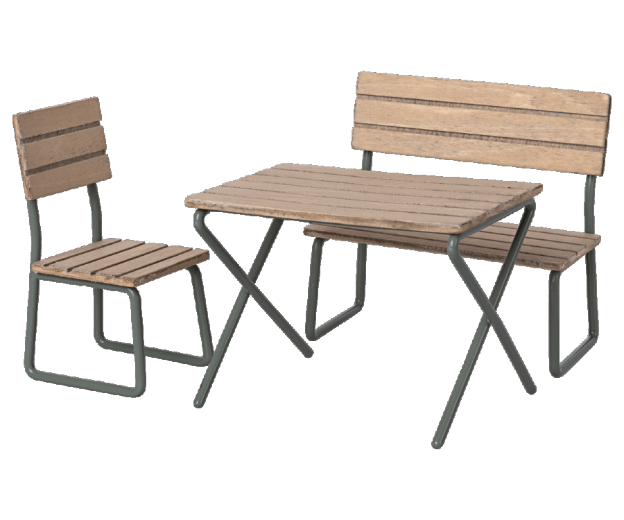 Maileg Garden Set - Table, Chair & Bench, Mouse