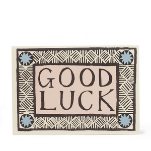 Good Luck Card Coffee, Pink & Sky Blue by Cambridge Imprint