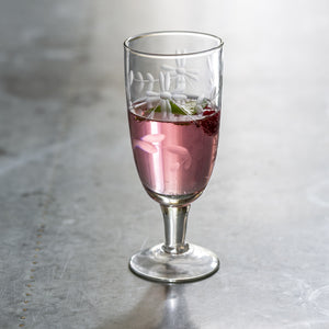 Champagne Glass Vintage Flowers By Grand Illusions