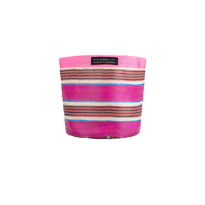 Echo Woven Plant Pot Cover - Neyron Pink, Pompadour & Pearl