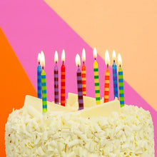 Load image into Gallery viewer, Birthday Bash Striped Cake Candles by Talking Tables
