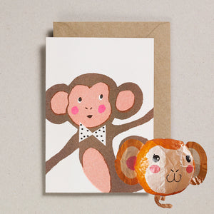 Japanese Paper Balloon Card Monkey by Petra Boase