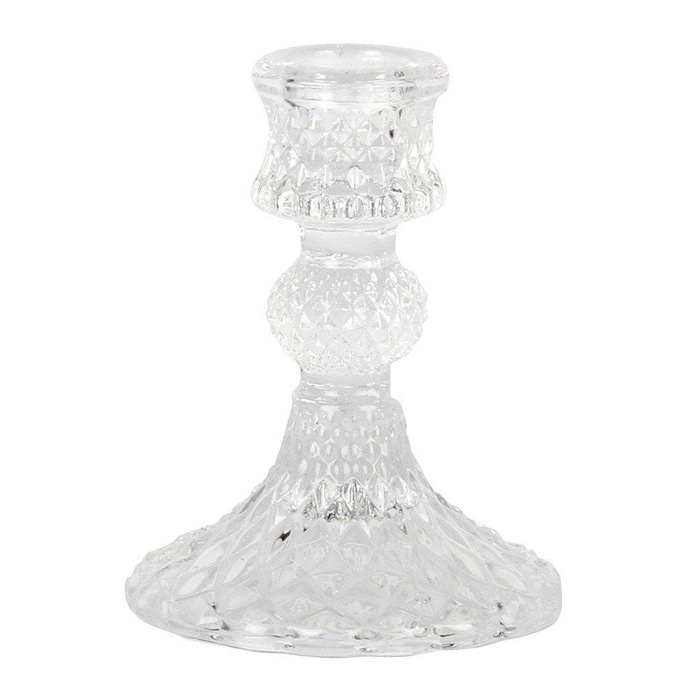 Grand Illusions Glass Candleholder Harlequin Clear
