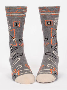 Here Comes Cool Dad Men’s crew Socks by Blue Q | £11.95. Ethical and sustainable socks with quirky, humorous designs and vibrant colours.  This design is in grey featuring a stickman with a thumbs up, abstract patterns and the words “Here comes cool Dad”. Perfect gift for Dads or for Father’s Day. 