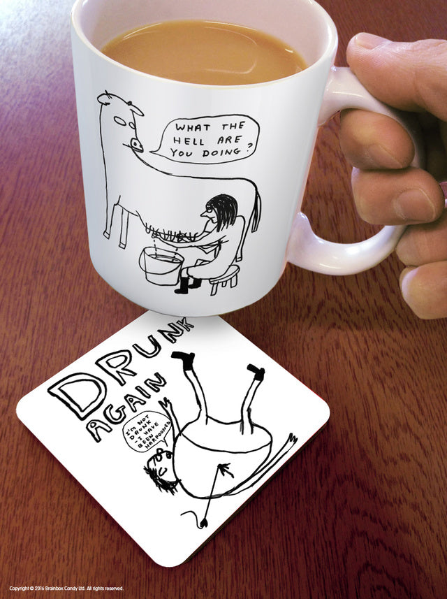 David Shrigley Coaster, Drunk Again