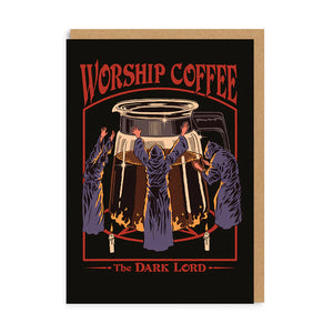 Worship Coffee Greetings Card by Steven Rhodes