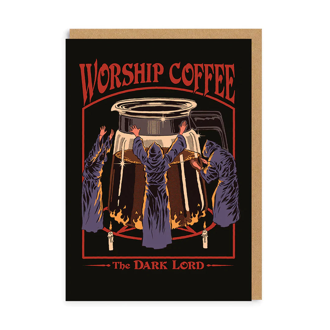 Worship Coffee Greetings Card by Steven Rhodes