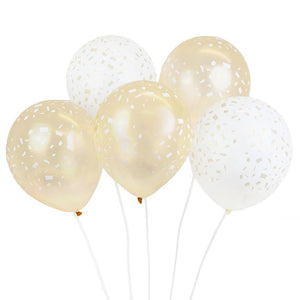 Gold and White Printed Balloons by Talking Tables