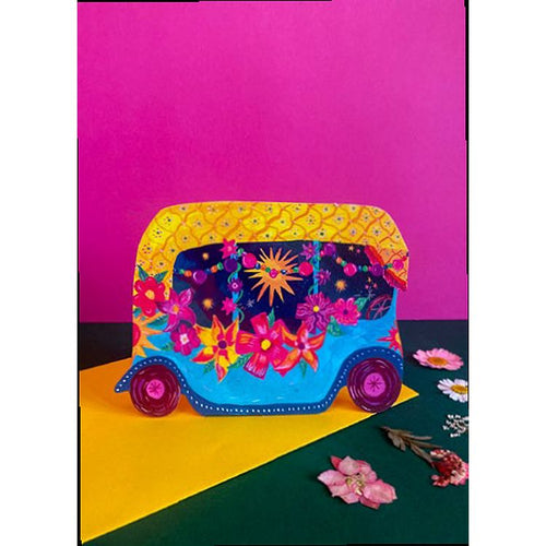 Magical Sunshine Tuk Tuk Pop Up Greetings Card by Hutch Cassidy - Gazebogifts