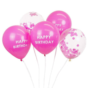 Happy Birthday Confetti Balloons Pink by Talking Tables