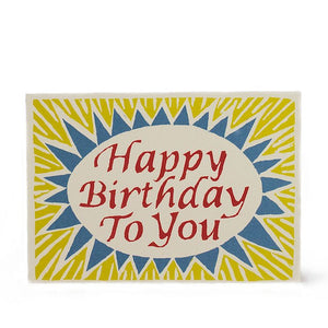 Happy Birthday To You Card - Red, Yellow and Blue - by Cambridge Imprint