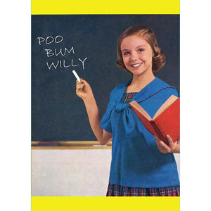 Poo, Bum, Willy Card by Kiss Me Kwik - Gazebogifts