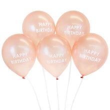 Load image into Gallery viewer, Rose Gold Happy Birthday Balloons by Talking Tables
