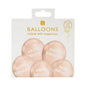 Rose Gold Happy Birthday Balloons by Talking Tables
