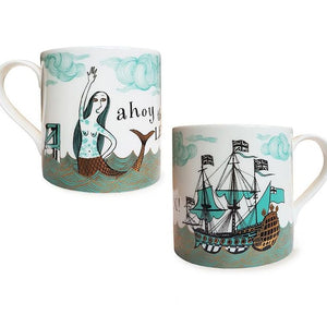 Ship and Mermaid Fine Bone China Mug by Lush Designs