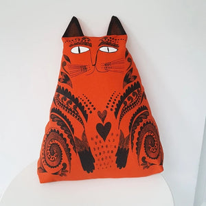 Orange Kitty Cushion by Lush Designs