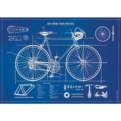 Cavallini & Co. Vintage Poster - Bicycle Blueprints - Gazebogifts