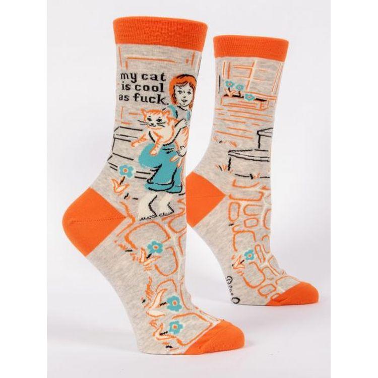 My Cat Is Cool As F**k Women’s Crew Socks - Gazebogifts