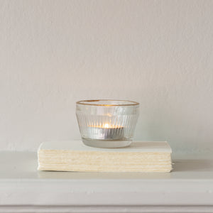 Glass T-Light Holder  with Gold Rim by Grand Illusions