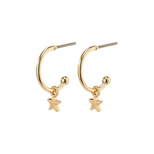 Load image into Gallery viewer, AVA Star Hoop Earrings Gold Plated by Pilgrim
