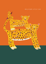 Load image into Gallery viewer, Leopard and Cub New Baby Card by Hutch Cassidy
