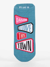 Load image into Gallery viewer, Damn I Love This Town Sneaker Socks by Blue Q
