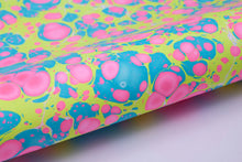 Load image into Gallery viewer, Hand Marbled Gift Wrap  Stone Neon by Paper Mirchi
