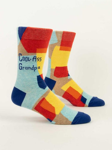Cool Ass Grandpa Men’s crew Socks by Blue Q | £11.95. Ethical and sustainable socks with quirky, humorous designs and vibrant colours. This design features abstract shapes with the words “Cool-Ass Grandpa”. The perfect gift for you Grandad. 