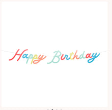 Load image into Gallery viewer, Bright Rainbow Happy Birthday Fringe Garland by Meri Meri
